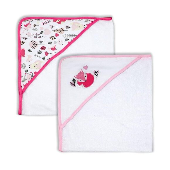Baby Mode 2 Hooded Towels Sleeping Fox/Nature Themed For Toddlers - Picture 1 of 1
